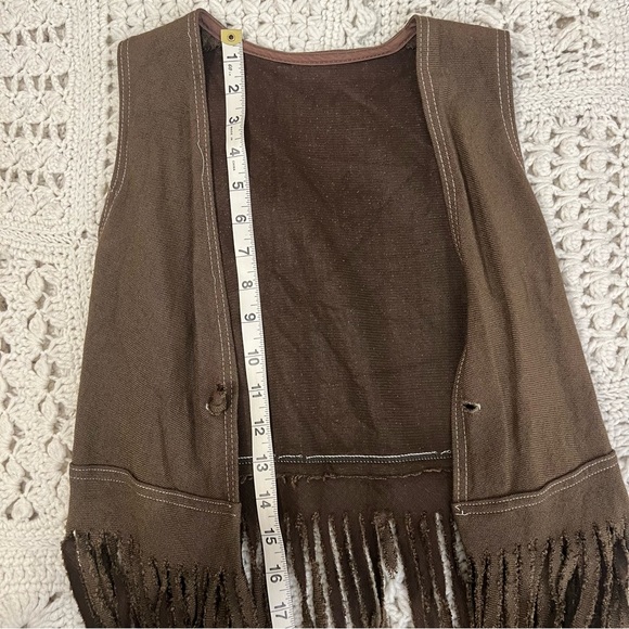 Vintage Fringe Brown Vest - Picture 9 of 10